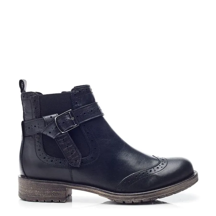 Women Moda In Pelle Chelsea Boots Orset Black Leather