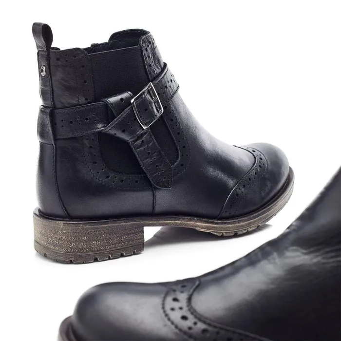 Women Moda In Pelle Chelsea Boots Orset Black Leather