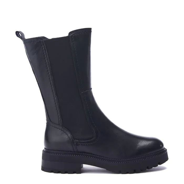 Women Moda In Pelle Chelsea Boots Shoon Sh Olmeto Black Leather