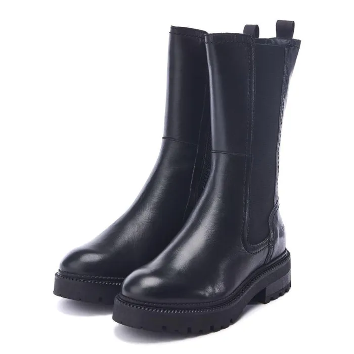 Women Moda In Pelle Chelsea Boots Shoon Sh Olmeto Black Leather