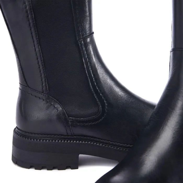 Women Moda In Pelle Chelsea Boots Shoon Sh Olmeto Black Leather