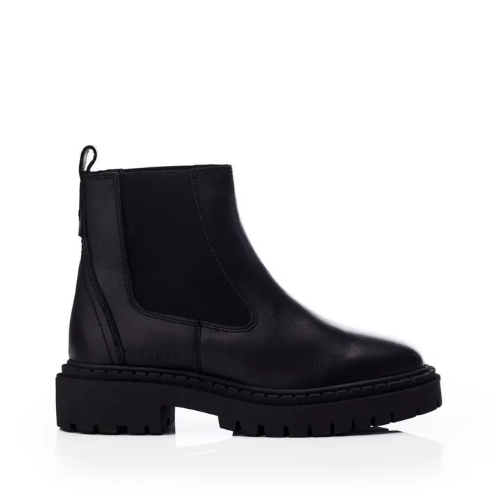 Women Moda In Pelle Chelsea Boots Shoon Sh Santos Black Leather