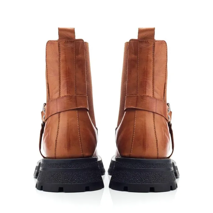 Women Moda In Pelle Chunky Boots Bsoleful BRingo Tan Leather