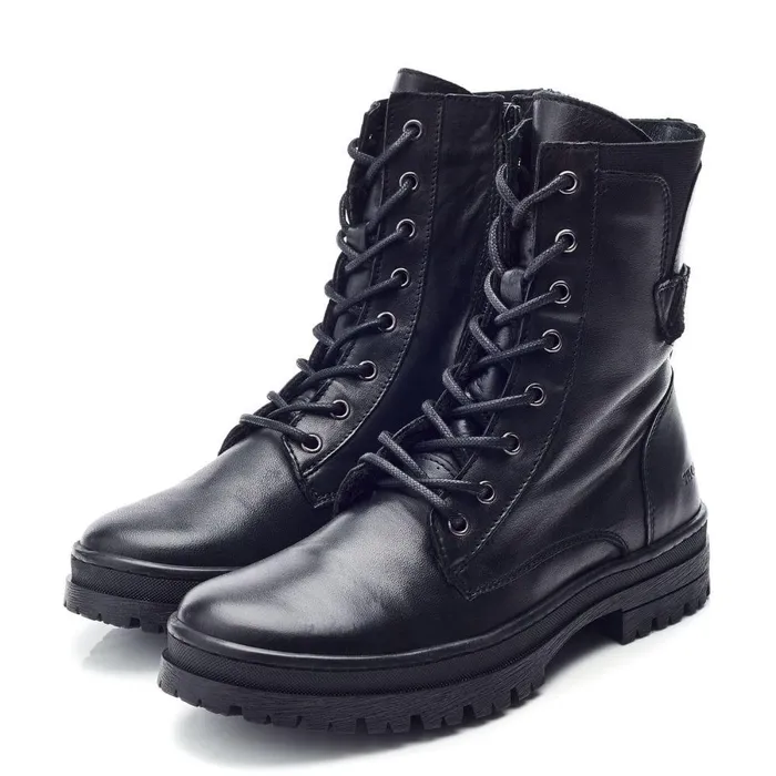 Women Moda In Pelle Chunky Boots Shoon Sh Odcombe Black Leather