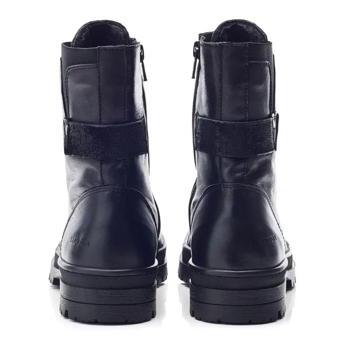 Women Moda In Pelle Chunky Boots Shoon Sh Odcombe Black Leather