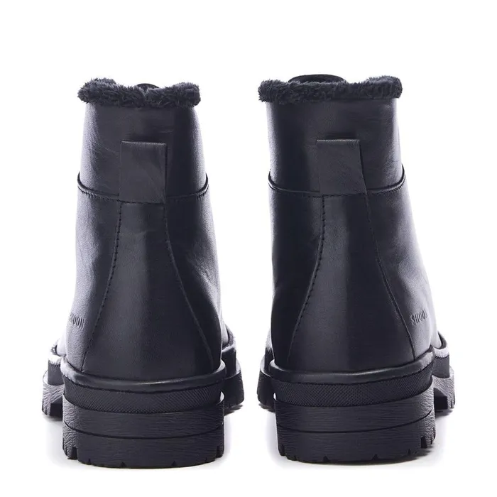 Women Moda In Pelle Chunky Boots Shoon Sh Onella Black Leather