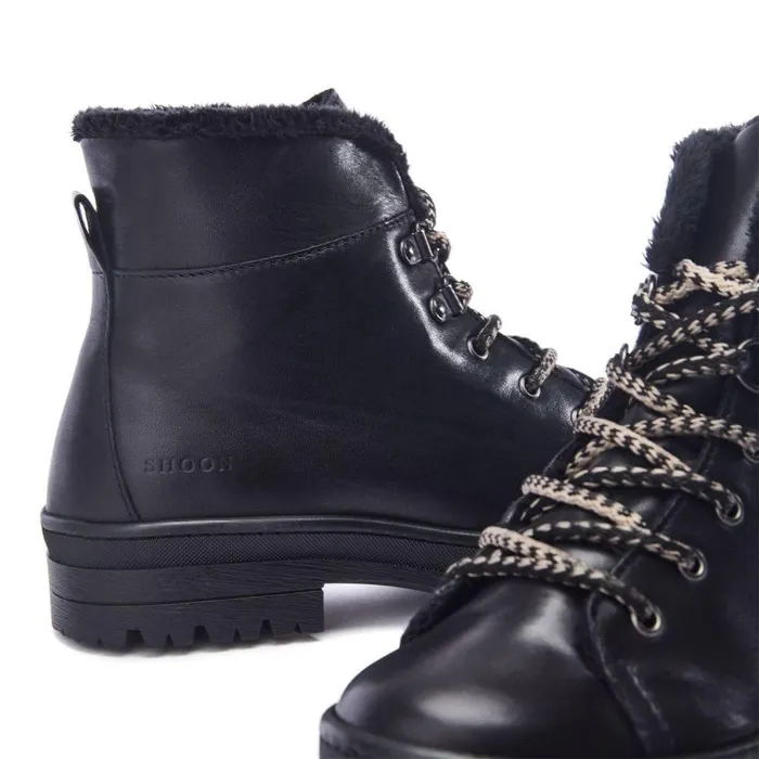 Women Moda In Pelle Chunky Boots Shoon Sh Onella Black Leather