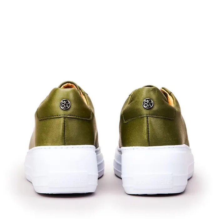 Women Moda In Pelle Chunky Trainers Alber Khaki Leather