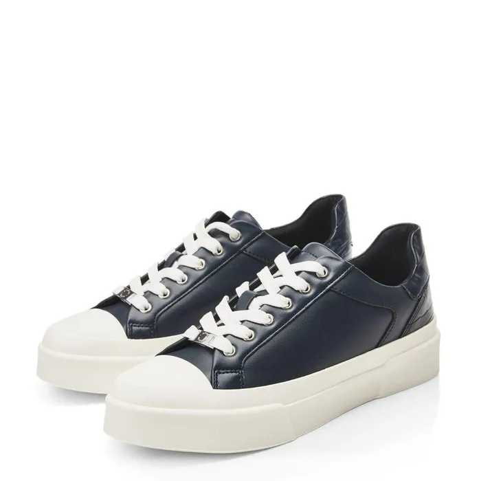 Women Moda In Pelle Chunky Trainers Amilyn Navy Leather