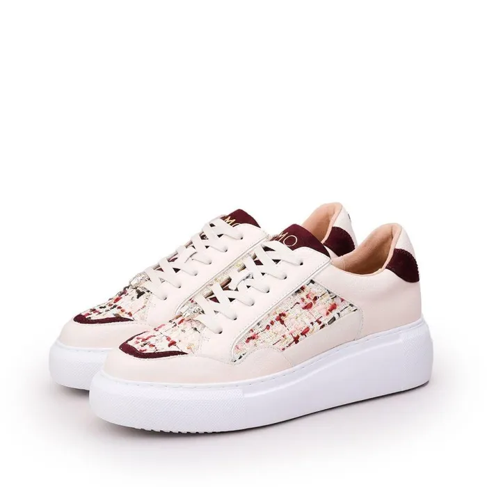 Women Moda In Pelle Chunky Trainers Avabelle Off White Fabric