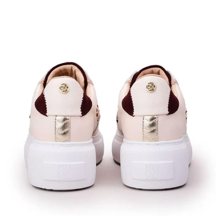 Women Moda In Pelle Chunky Trainers Avabelle Off White Fabric