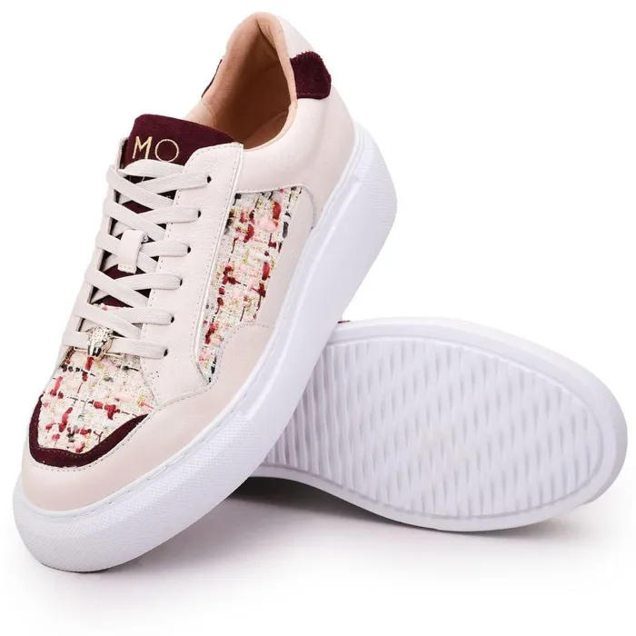 Women Moda In Pelle Chunky Trainers Avabelle Off White Fabric
