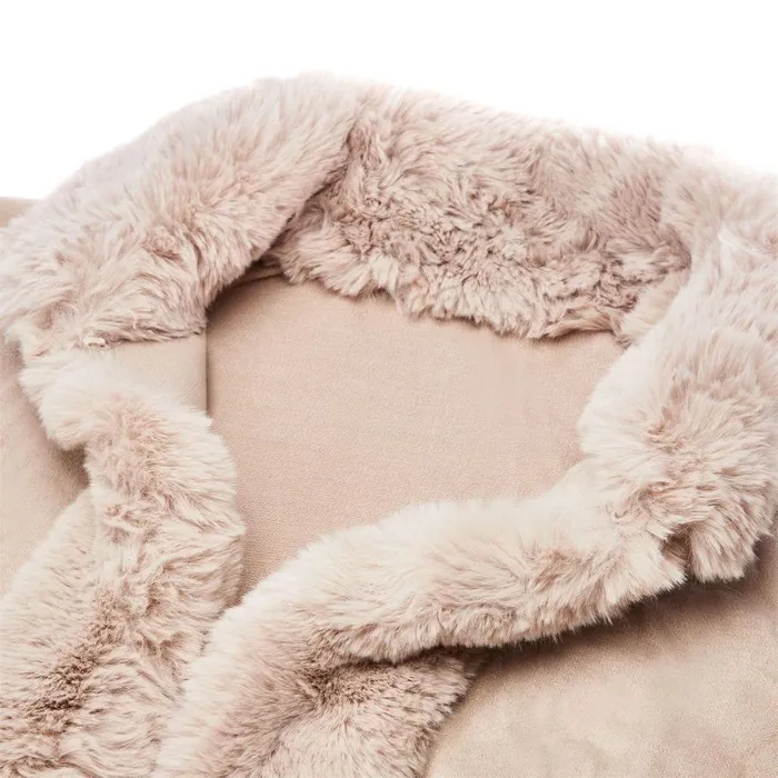Women Moda In Pelle Clothing Frayaponcho Cream Faux Fur