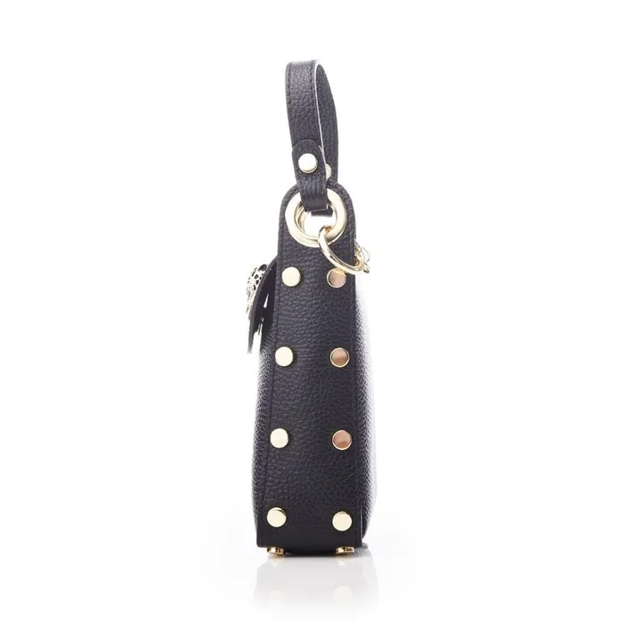 Women Moda In Pelle Clutch Bags Joie Bag Black And Gold Metallic Leather