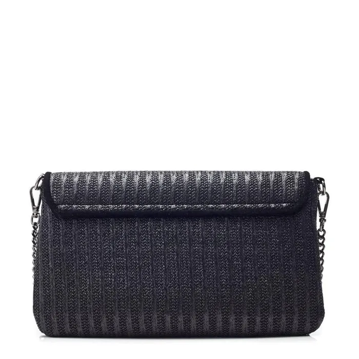 Women Moda In Pelle Clutch Bags Quinn Bag Black Raffia