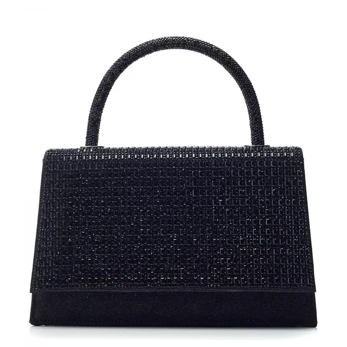 Women Moda In Pelle Clutch Bags Rubiana Bag Black Textile