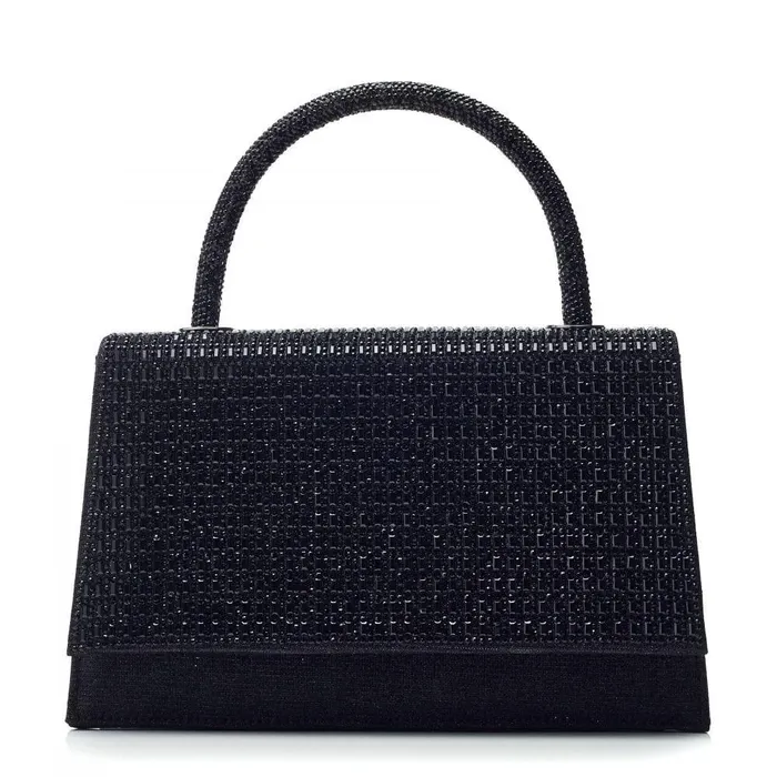 Women Moda In Pelle Clutch Bags Rubiana Bag Black Textile