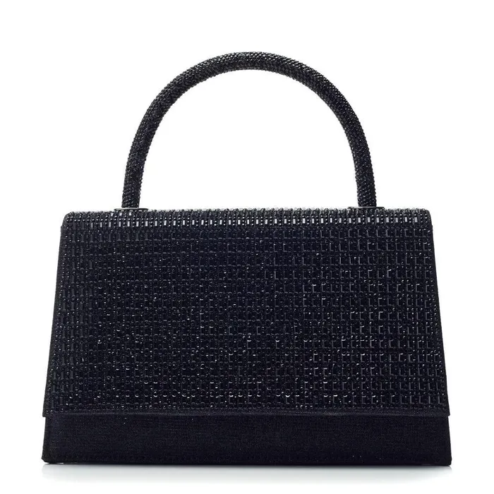 Women Moda In Pelle Clutch Bags Rubiana Bag Black Textile