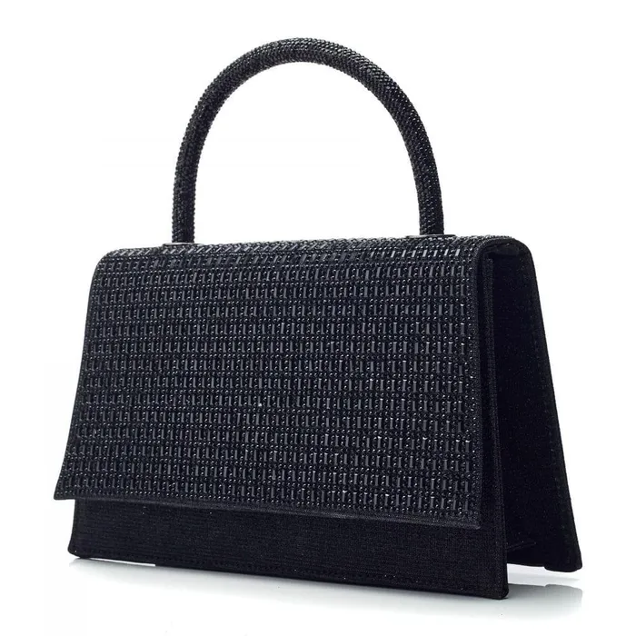 Women Moda In Pelle Clutch Bags Rubiana Bag Black Textile