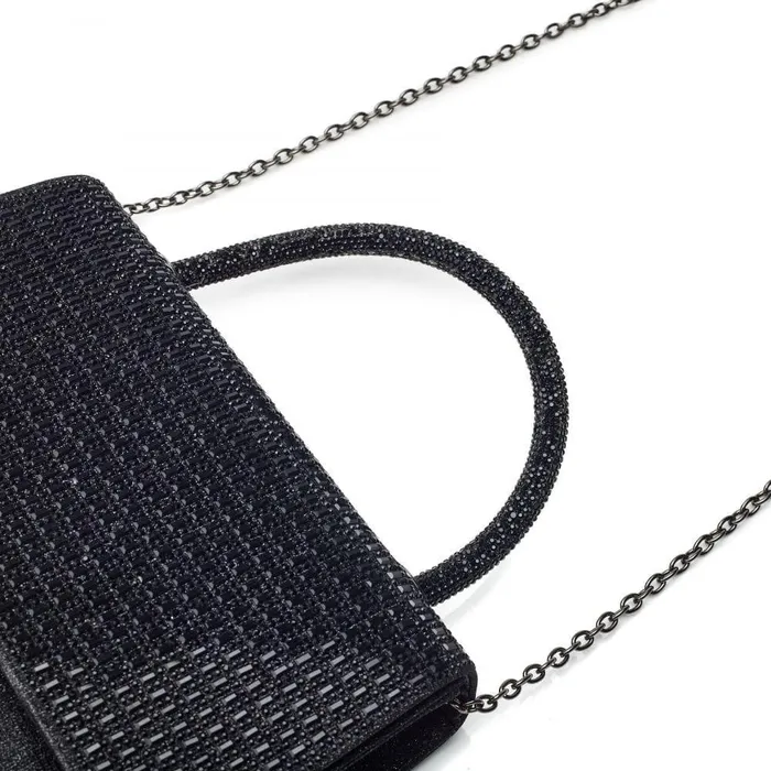 Women Moda In Pelle Clutch Bags Rubiana Bag Black Textile