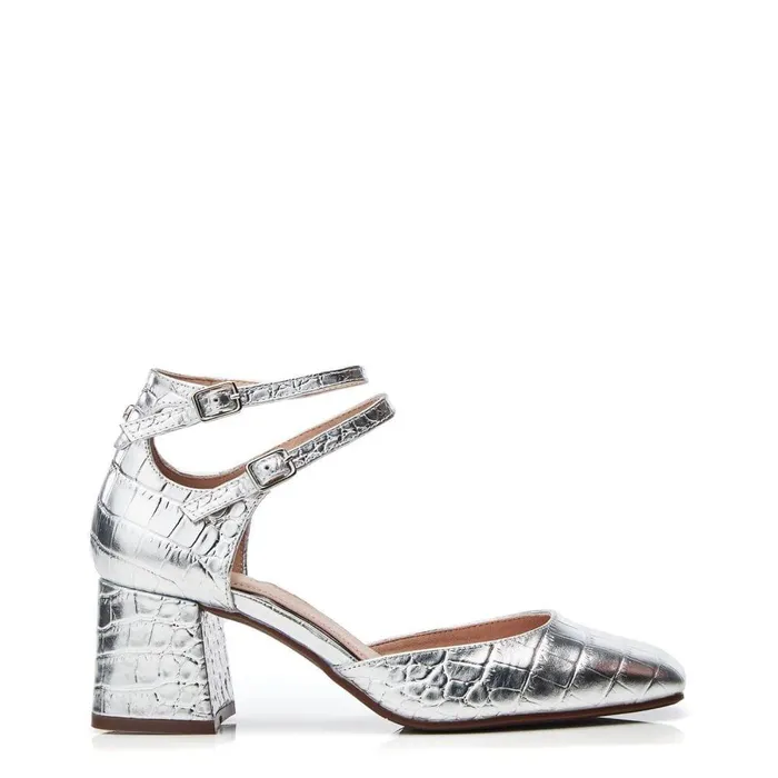 Women Moda In Pelle Court Shoes Daziah Silver Croc