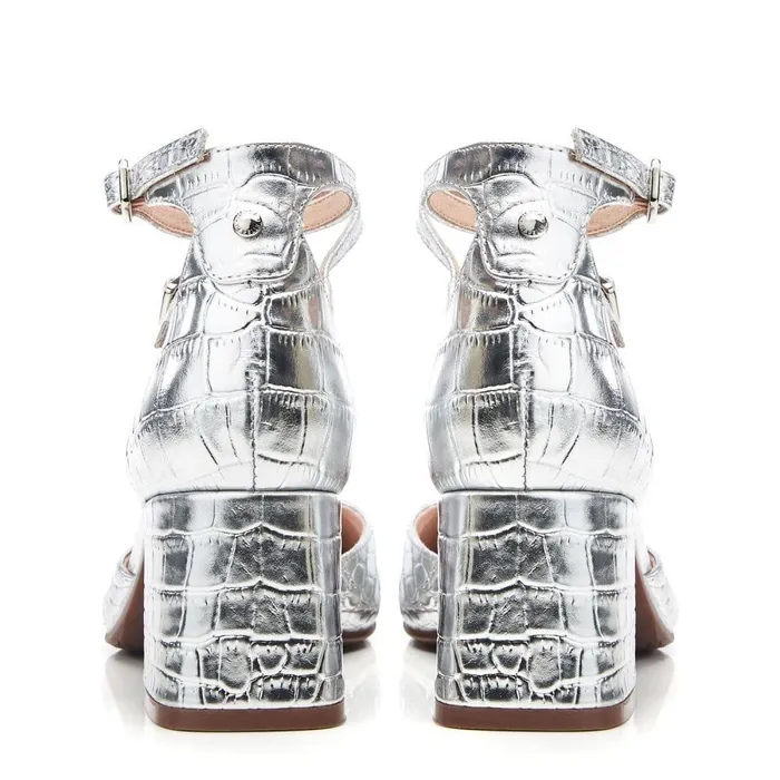 Women Moda In Pelle Court Shoes Daziah Silver Croc