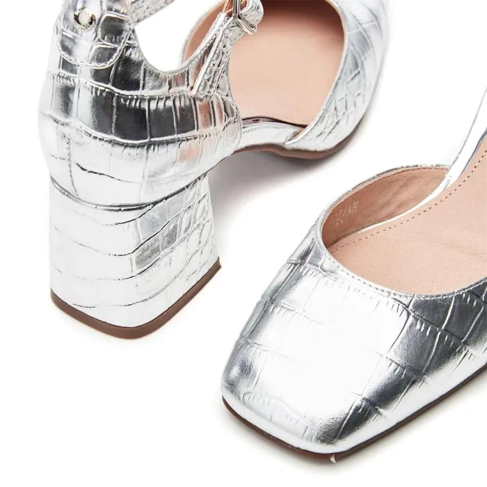 Women Moda In Pelle Court Shoes Daziah Silver Croc