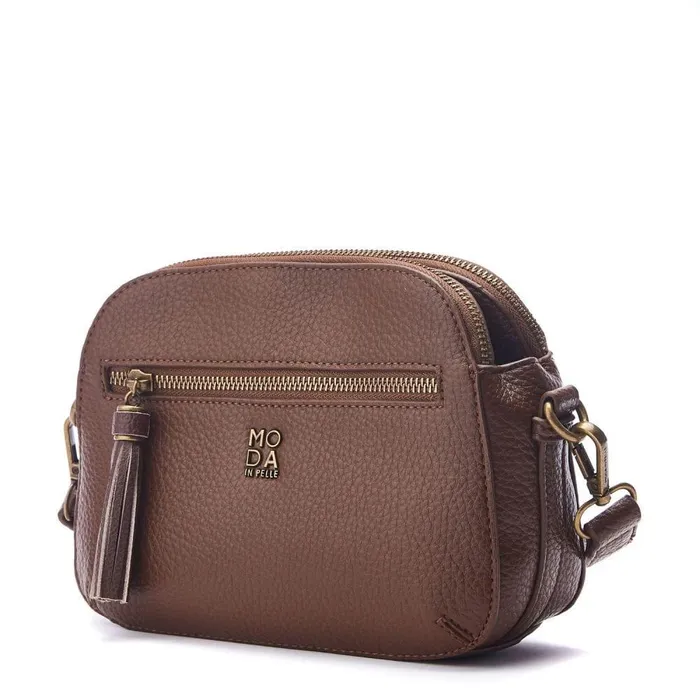 Women Moda In Pelle Crossbody Bags Aubree Bag Dark Brown Porvair