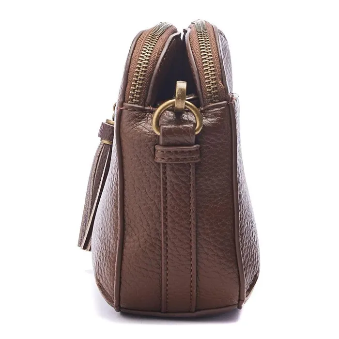 Women Moda In Pelle Crossbody Bags Aubree Bag Dark Brown Porvair