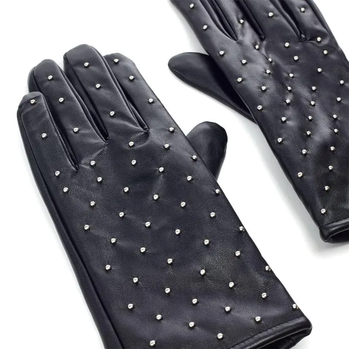 Women Moda In Pelle Gloves Stellaglove Black Porvair Women Moda In Pelle Gloves Stellaglove Black Porvair