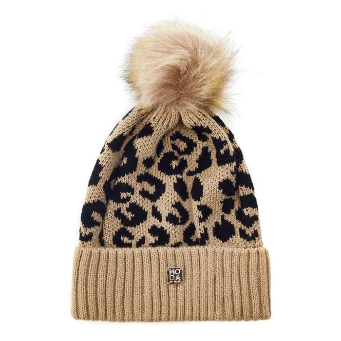 Women Moda In Pelle Hats Cleohat Camel Textile