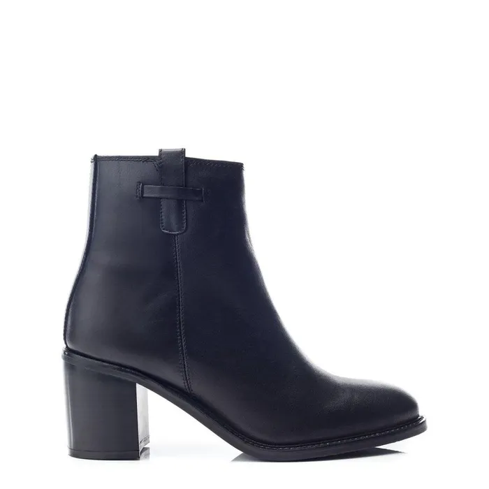 Women Moda In Pelle Heeled And Wedge Boots Bsoleful BHermoine Black Leather