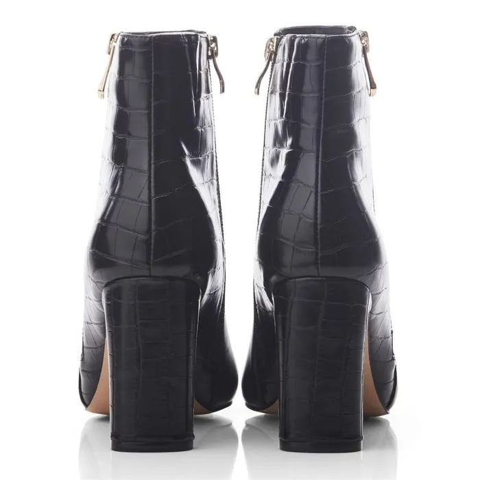 Women Moda In Pelle Heeled And Wedge Boots Kyrye Black Leather