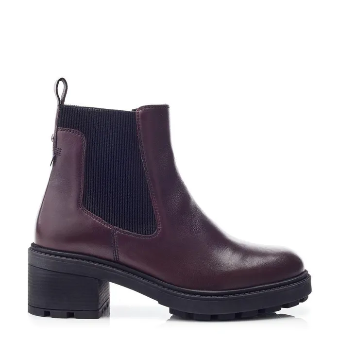 Women Moda In Pelle Heeled And Wedge Boots Oreli Burgundy Leather
