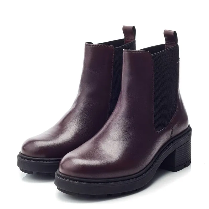 Women Moda In Pelle Heeled And Wedge Boots Oreli Burgundy Leather