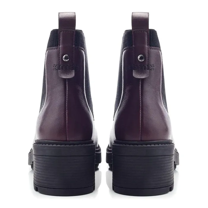 Women Moda In Pelle Heeled And Wedge Boots Oreli Burgundy Leather