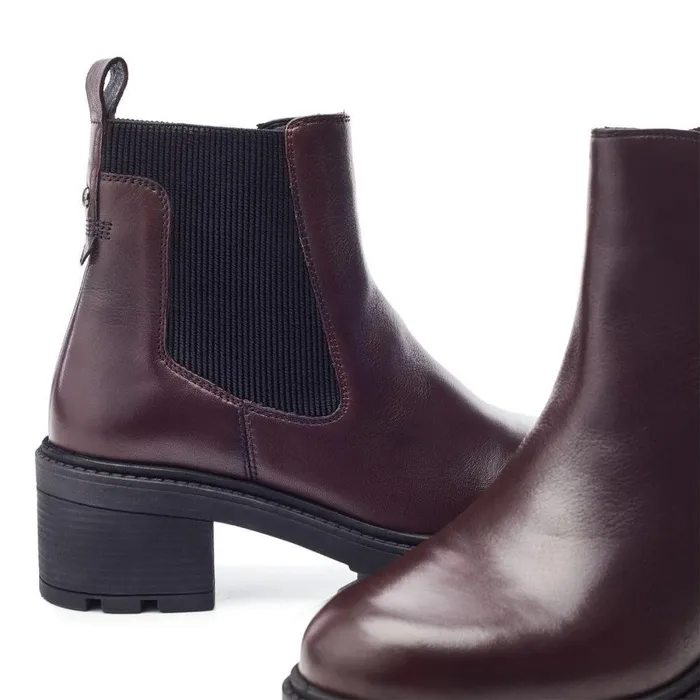 Women Moda In Pelle Heeled And Wedge Boots Oreli Burgundy Leather