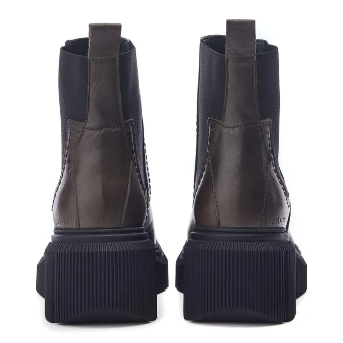 Women Moda In Pelle Heeled And Wedge Boots Shoon Sh Otago Olive Leather