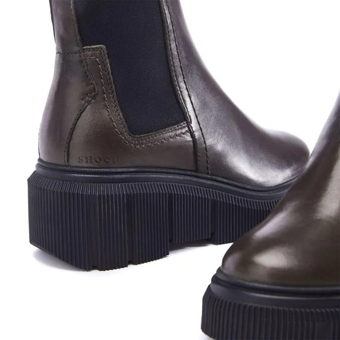 Women Moda In Pelle Heeled And Wedge Boots Shoon Sh Otago Olive Leather