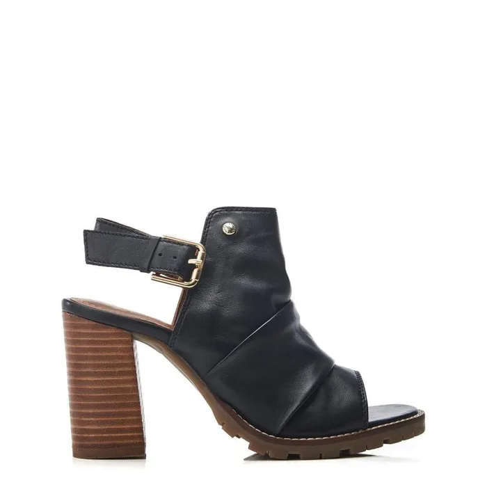 Women Moda In Pelle Heeled Sandals Mirianne Black Leather