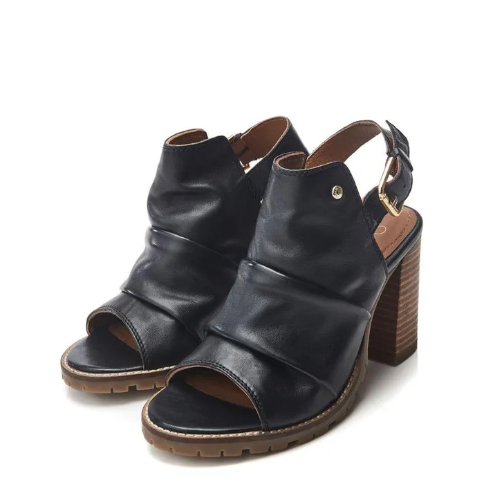 Women Moda In Pelle Heeled Sandals Mirianne Black Leather