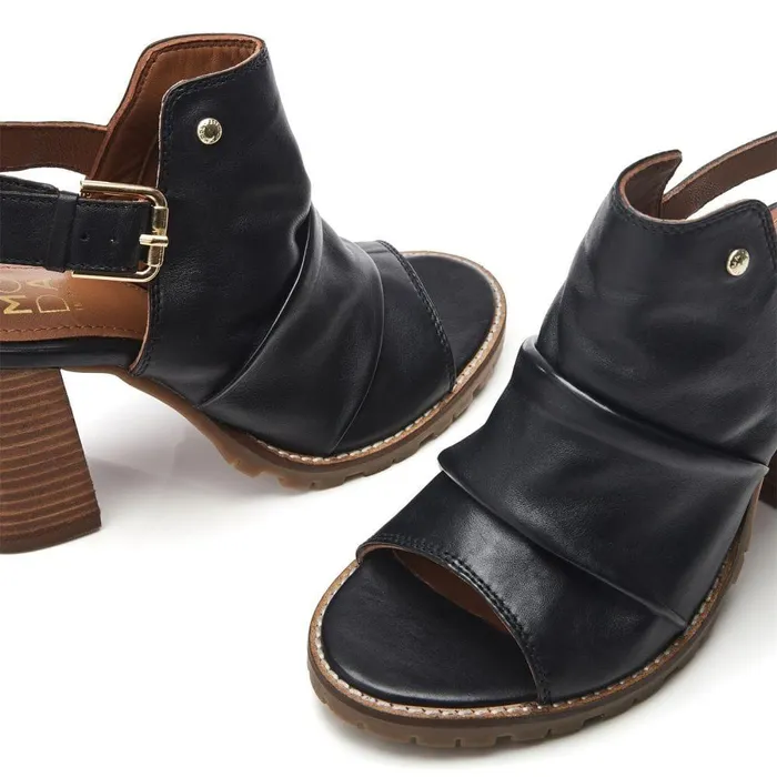 Women Moda In Pelle Heeled Sandals Mirianne Black Leather