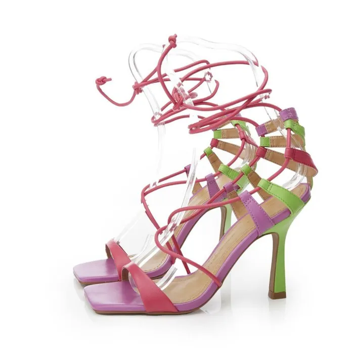 Women Moda In Pelle Heeled Sandals Rimini Multi Leather