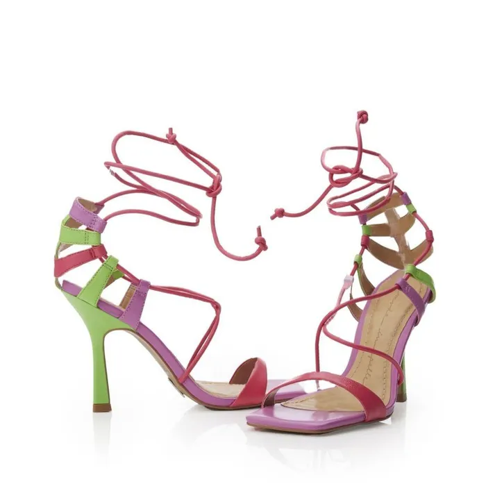 Women Moda In Pelle Heeled Sandals Rimini Multi Leather