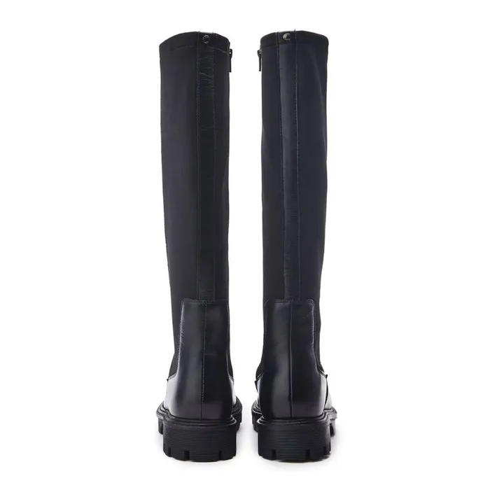 Women Moda In Pelle Knee High Boots Palapi Black Leather