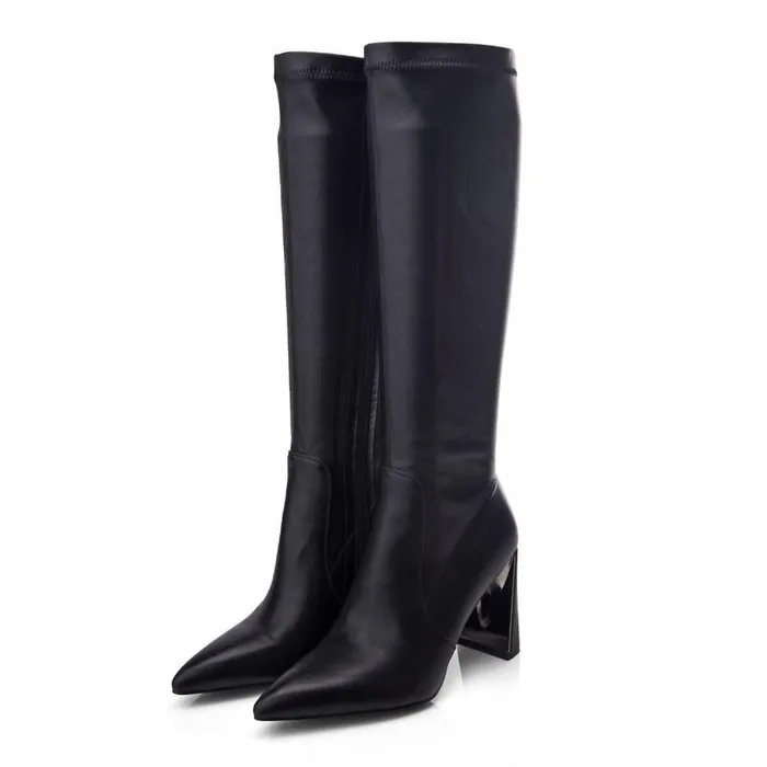 Women Moda In Pelle Knee High Boots Tamika Black Porvair