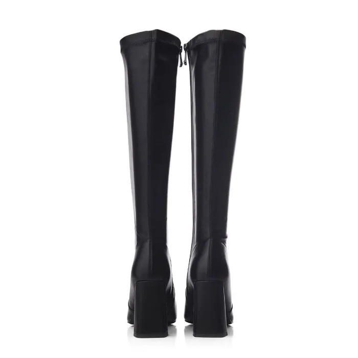 Women Moda In Pelle Knee High Boots Tamika Black Porvair