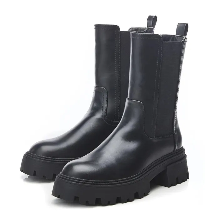 Women Moda In Pelle MidCalf Boots Ashlynn Black Porvair