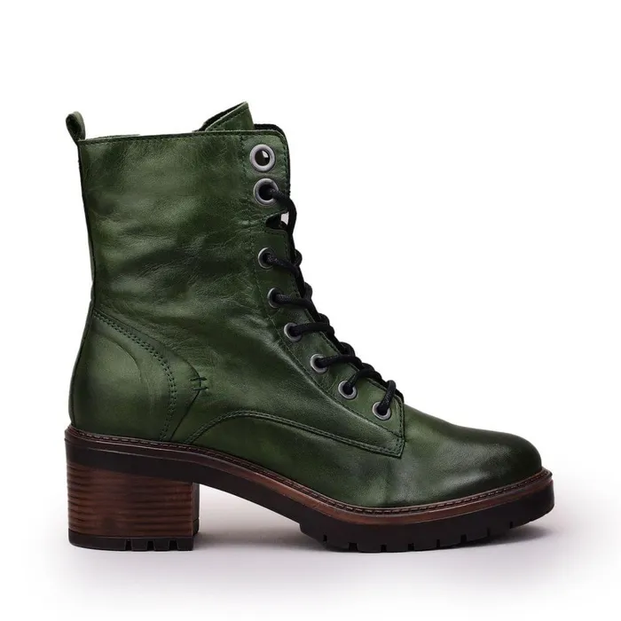Women Moda In Pelle MidCalf Boots Bellzie Green Leather
