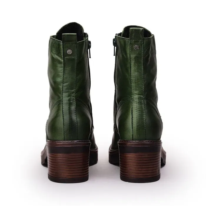 Women Moda In Pelle MidCalf Boots Bellzie Green Leather